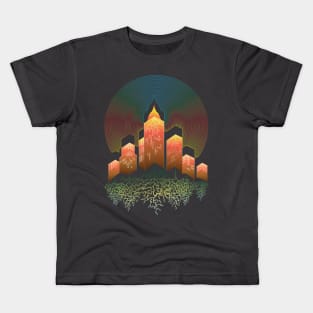 Skyscrapers decorated with rainbows Kids T-Shirt